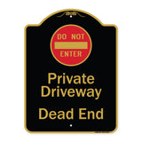 Private Driveway Dead End With Do Not Enter Symbol