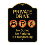 Private Drive No Outlet No Parking And No Trespassing