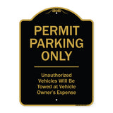 Permit Parking Only Unauthorized Vehicles Will Be Towed At Vehicle Owner's Expense