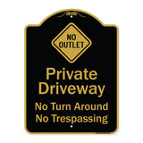 No Turn Around Or Trespassing With No Outlet Symbol