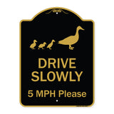 Drive Slowly 5 Mph Please With Duck And Ducklings Walking Graphic