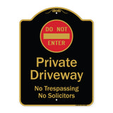 Do Not Enter Private Driveway No Trespassing Or Solicitors With Symbol