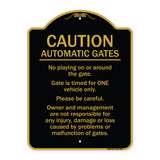Caution Automatic Gates No Playing Gate Is Timed For One Vehicle Management Not Responsible