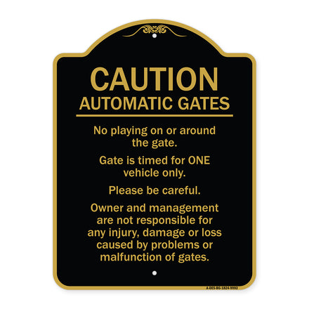 Caution Automatic Gates No Playing Gate Is Timed For One Vehicle Management Not Responsible