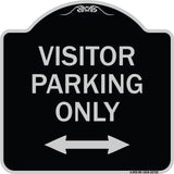 Visitor Parking Sign Visitor Parking Only (With Bidirectional Arrow)