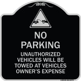 Unauthorized Vehicles Towed at Owner Expense with Graphic