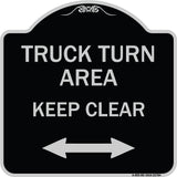 Truck Turn Area Keep Clear (With Bidirectional Arrow)