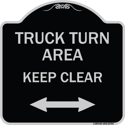 Truck Turn Area Keep Clear (With Bidirectional Arrow)