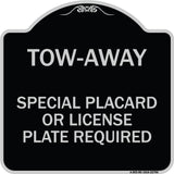 Tow-Away Special Placard or License Plate Required