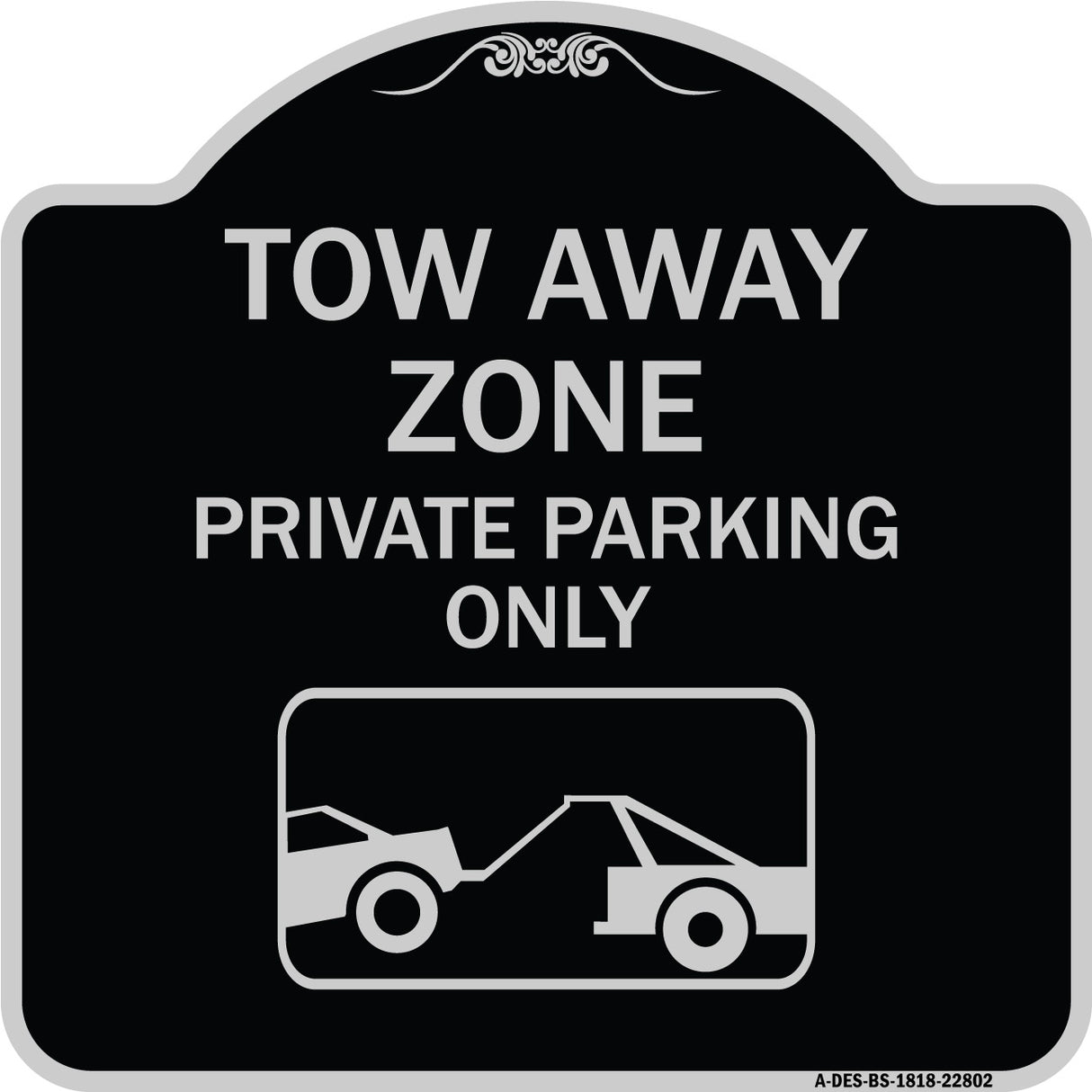 Tow Away Zone - Private Parking Only (With Car Towing Symbol)