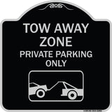Tow Away Zone - Private Parking Only (With Car Towing Symbol)