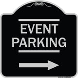 Thanks for Coming Turn Right for Exit Event Parking with Right Arrow