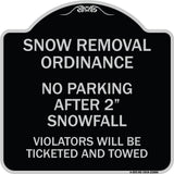 Snow Removal Ordinance - No Parking After 2 Snowfall