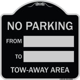 No Parking From - to with Blank Space
