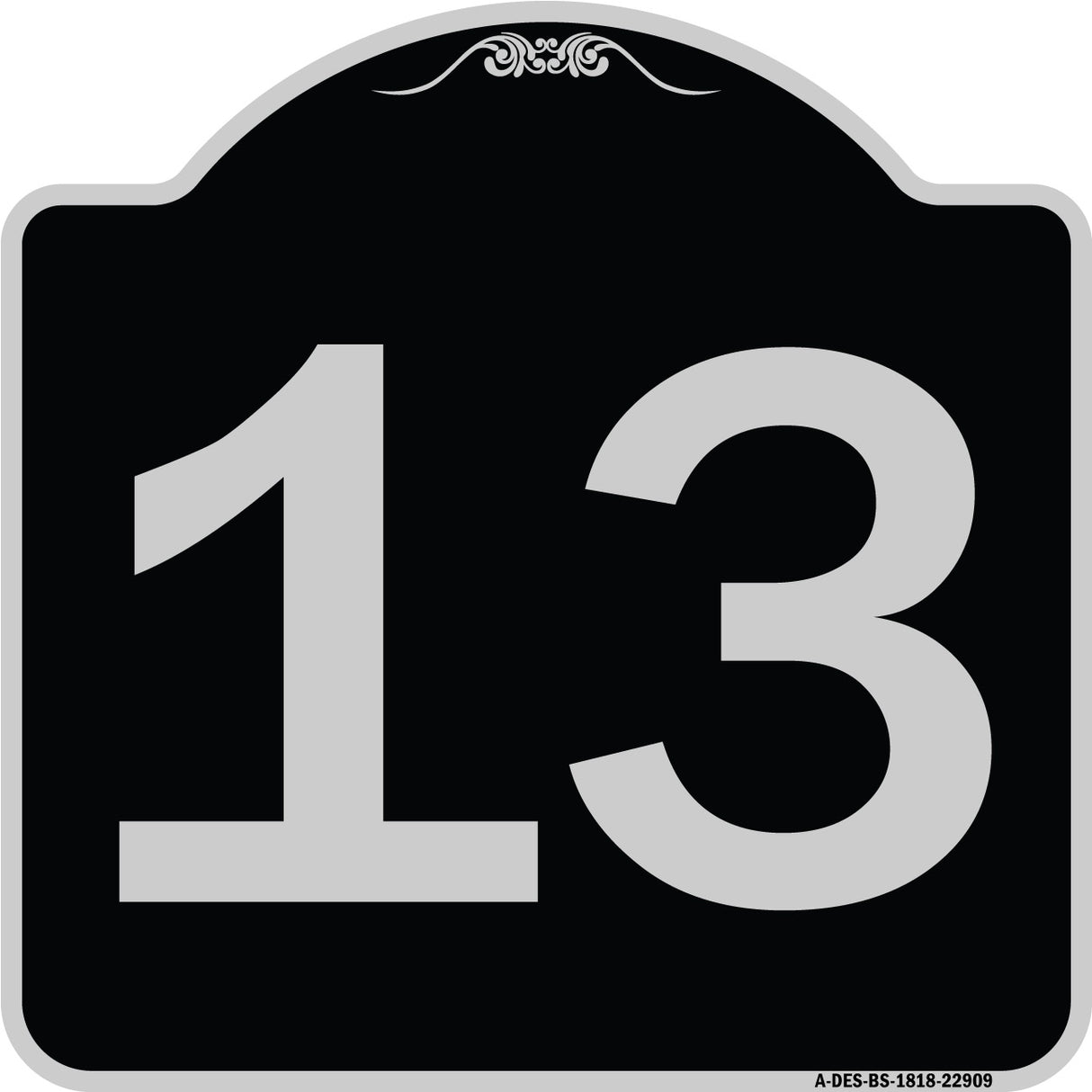 Sign with Number '13
