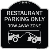 Restaurant Parking Only Tow-Away Zone (With Car Tow Graphic)
