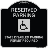 Reserved Parking State Disabled Parking Permit Required (Handicapped Symbol)