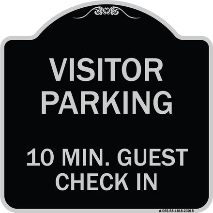 Reserved Parking Sign Visitor Parking 10 Min. Guest Check In