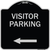 Reserved Parking Sign Visitor Parking (Arrow Pointing Left)