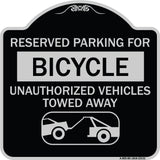 Reserved Parking for Bicycle Unauthorized Vehicles Towed Away (With Tow Away Graphic)