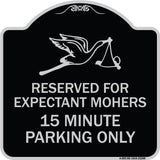 Reserved for Expectant Mothers 15 Minute Parking Only (With Stork & Baby Graphic)