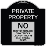 Private Property Sign Private Property No Tractor Trailers Tow Trucks Delivery Trucks Semi Trucks Buses