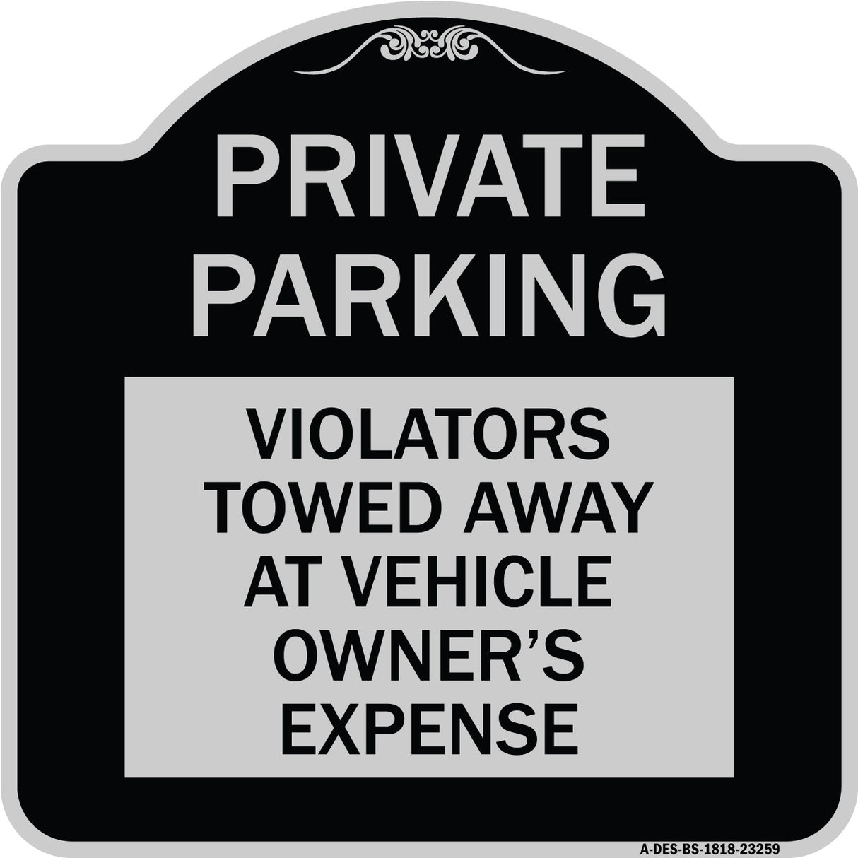 Private Parking Violators Towed Away at Vehicle Owner's Expense