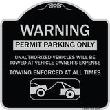 Permit Parking Only Unauthorized Vehicles Will Be Towed at Vehicle Owner's Expense Towing Enforced
