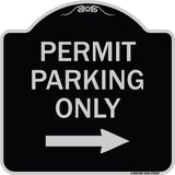 Permit Parking Only (With Right Arrow)