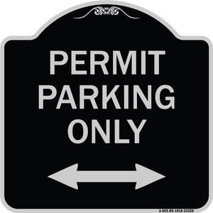 Permit Parking Only (Bidirectional Arrow)