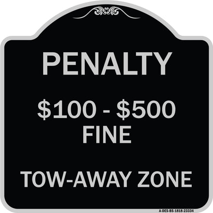 Penalty $100-$500 Fine Tow-Away Zone