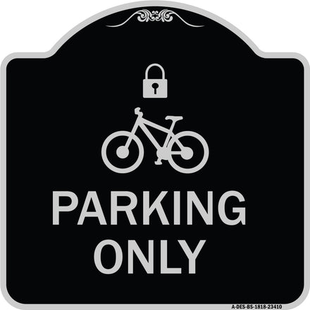 Parking Only (With Cycle and Lock Symbol)