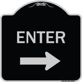 Parking Lot Sign Enter Sign (Right Arrow)