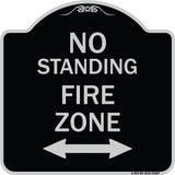 No Standing Fire Zone with Bidirectional Arrow