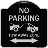 No Parking Tow-Away Zone with Bidirectional Arrow