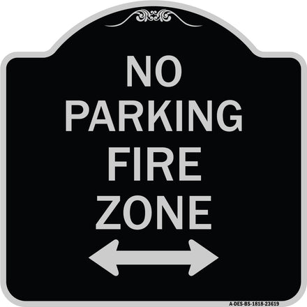 No Parking Fire Zone with Bidirectional Arrow