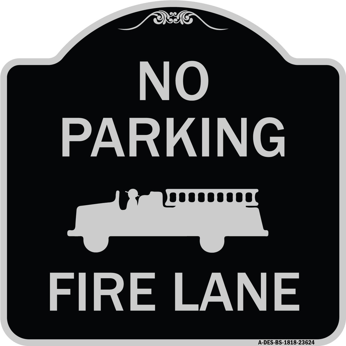No Parking Fire Lane with Graphic