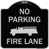 No Parking Fire Lane with Graphic