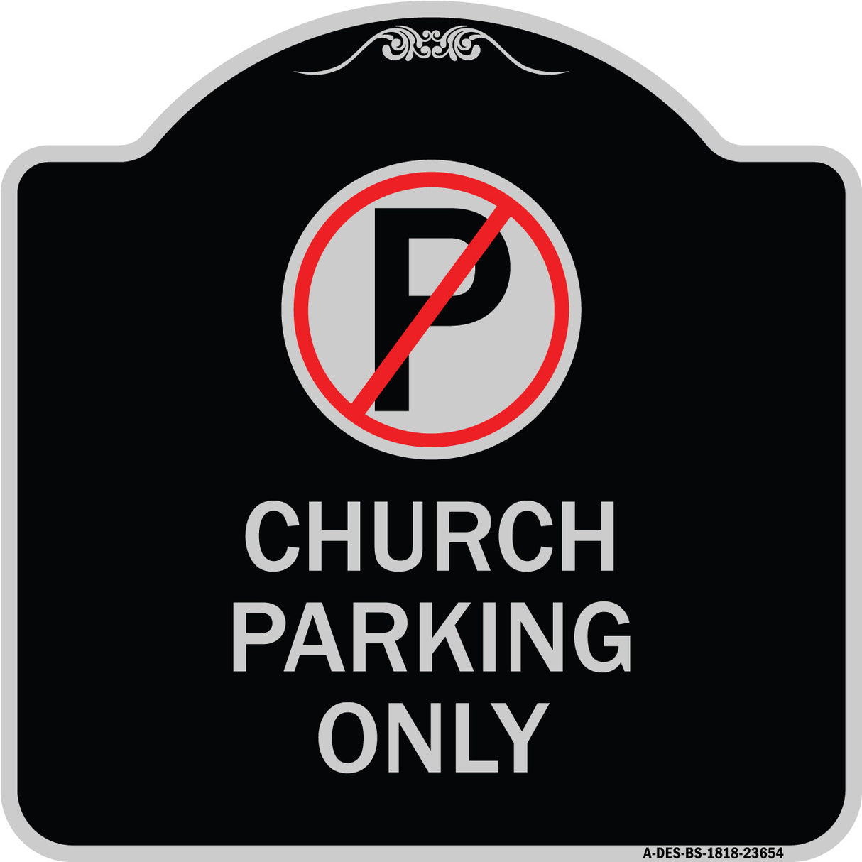 No Parking Symbol Church Parking Only
