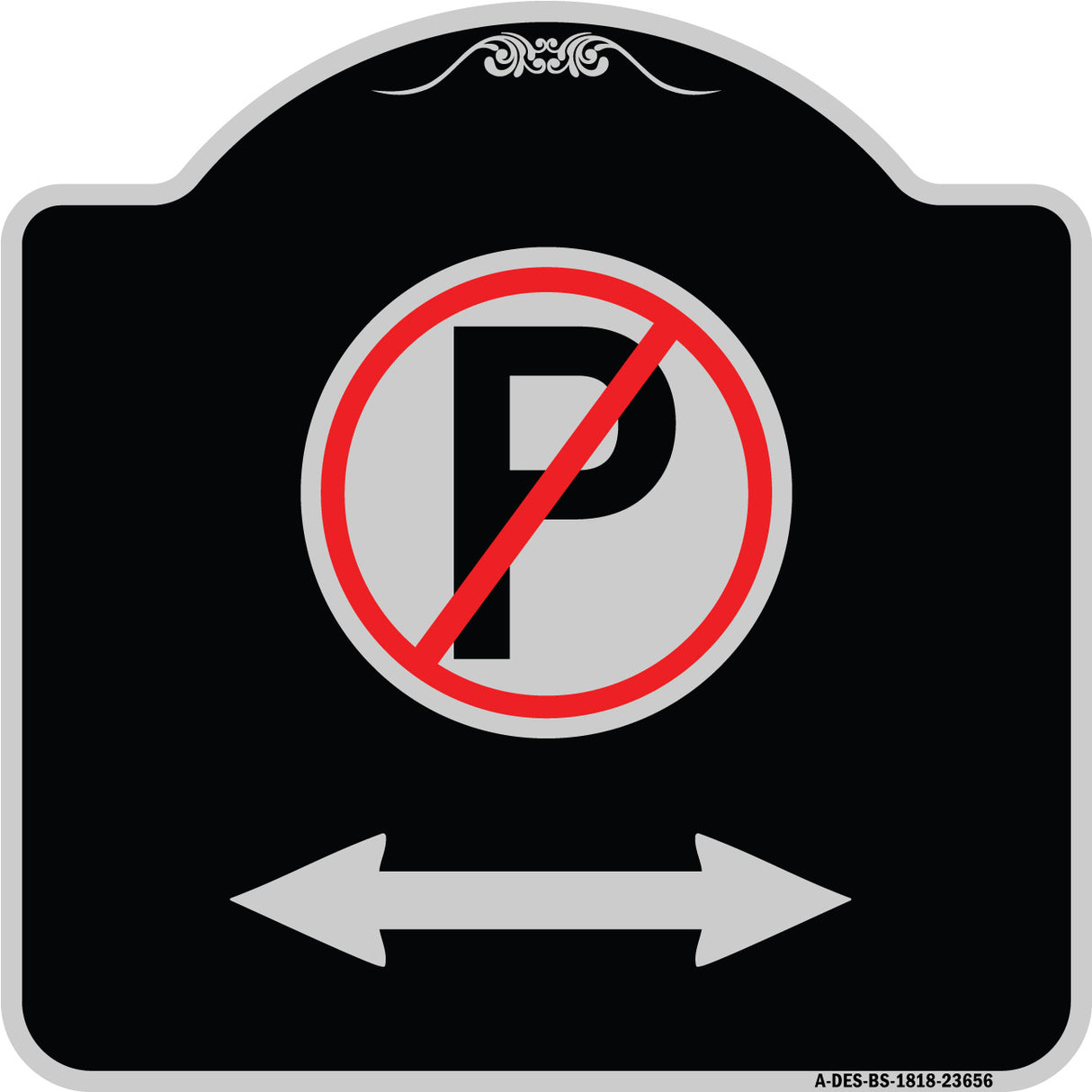 No Parking Symbol with Bidirectional Arrow