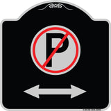 No Parking Symbol with Bidirectional Arrow