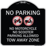 No Parking No Motorcycle No Scooter Parking Allowed Tow Away Zone (With Graphic)