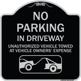 No Parking in Driveway Unauthorized Vehicles Towed