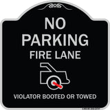 No Parking Fire Lane (With Graphic) Violators Booted or Towed