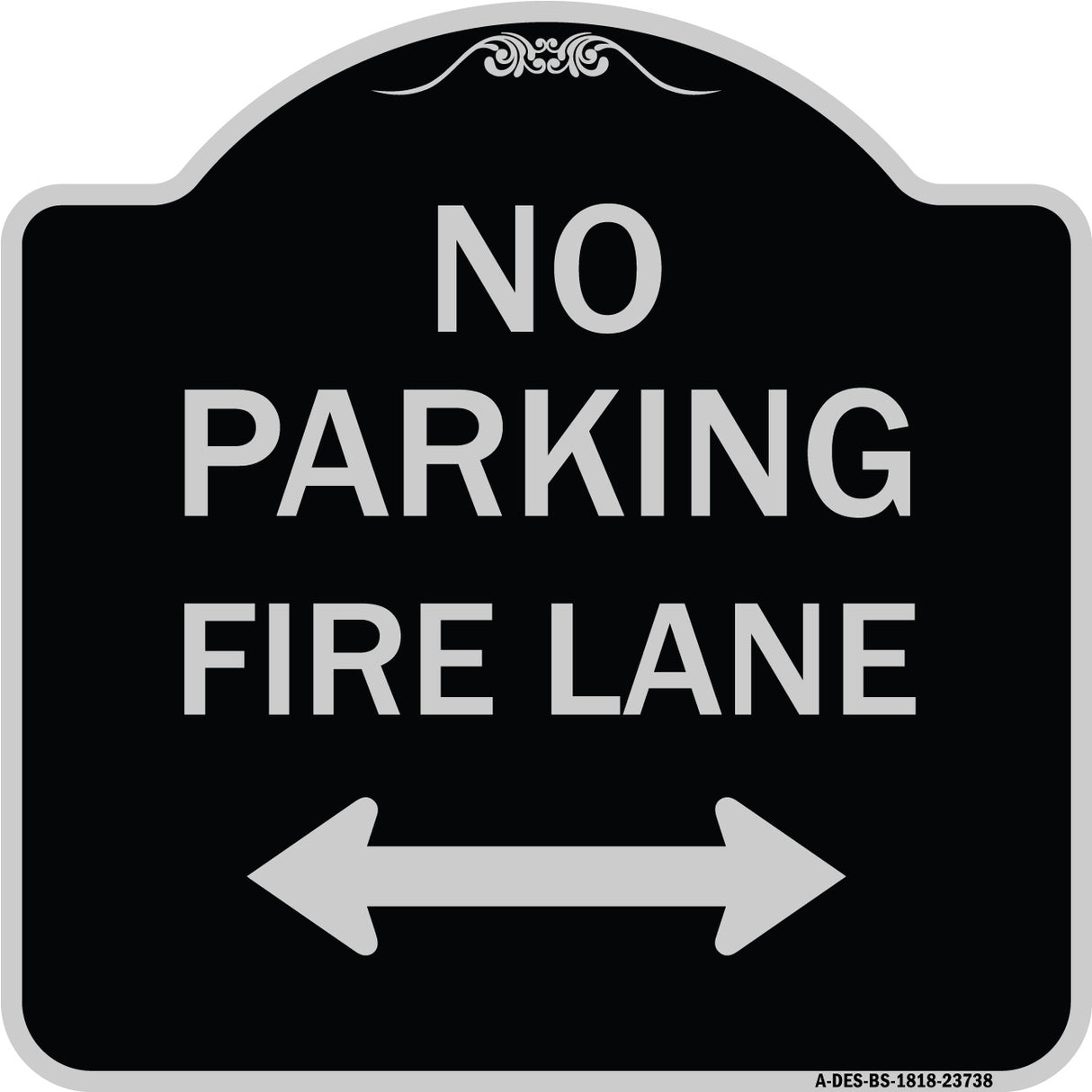 No Parking Fire Lane (With Bidirectional Arrow)