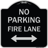 No Parking Fire Lane (With Bidirectional Arrow)