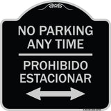 No Parking Anytime Prohibido Estacionar (With Bidirectional Arrow)