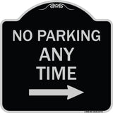 No Parking Anytime with Right Arrow