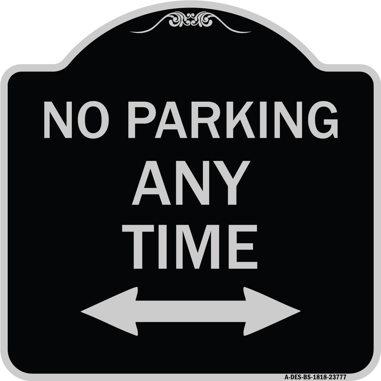 No Parking Anytime with Bidirectional Arrow