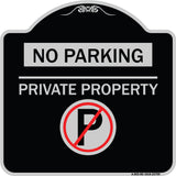 No Parking - Private Property (With No Parking Symbol)